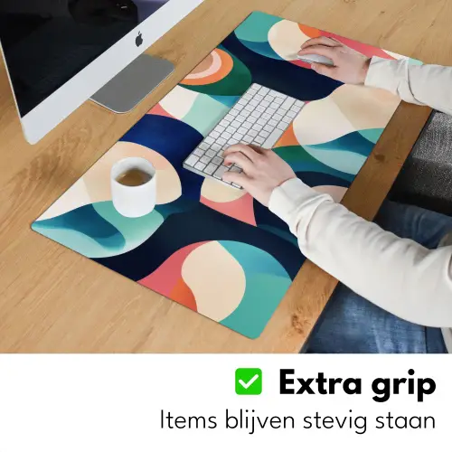 Abstract - Blauw - Roze Muismat XXL klein -sfeer3