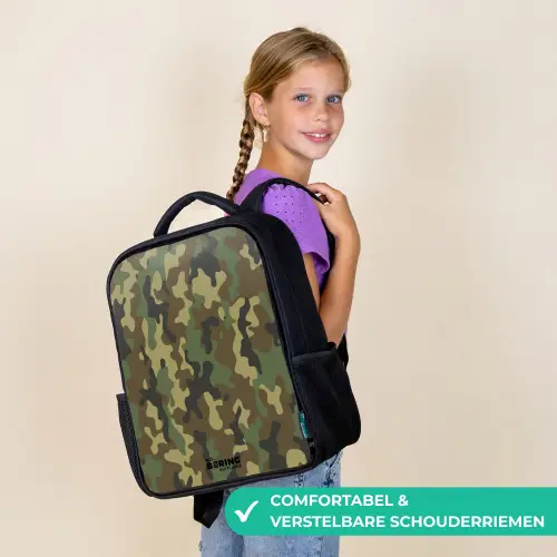 Groene camouflage met zandkleur Rugzak - Zwart middel -sfeer6_NL