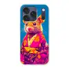 Muis - Kimono - Bloemen - Blauw Telefoonhoesje iPhone 17 Pro klein -3d