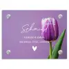 Paarse tulp - Sierlijk Naambord Rechthoek middel -3d