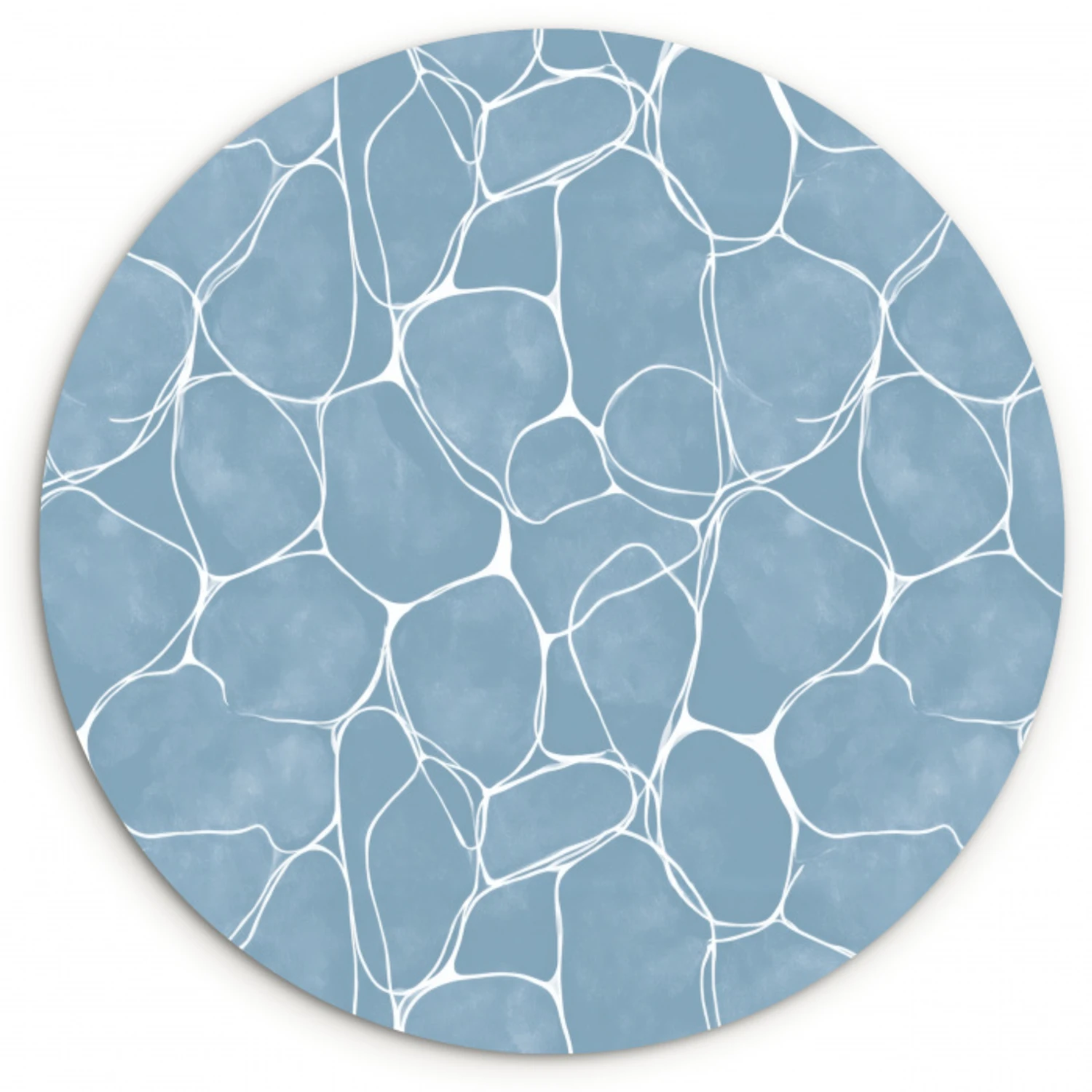 Organisch - Patroon - Blauw Wandcirkel kunststof plaat 5mm dik klein 188 -3d