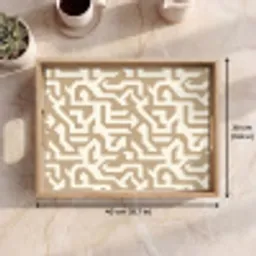Modern - Abstract - Beige Dienblad Rechthoek middel 911 -USP_FormaatEN