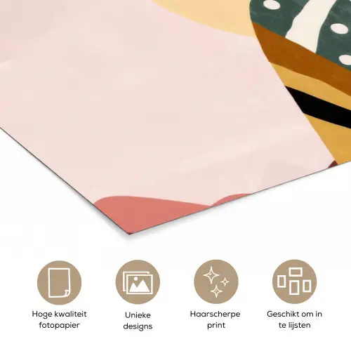 Vrouw - Zon - Kleurrijk poster papier klein -closeup_NL