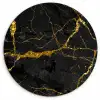 Marmer - Goud - Zwart - Marmerlook - Luxe - Glitter Wandcirkel kunststof plaat 5mm dik klein -3d