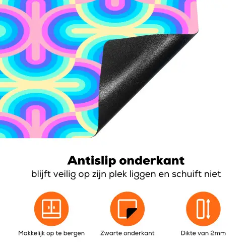 Regenboog - Neon - Kleuren Inductie beschermer vinyl 3mm klein 276 -zzzzzzz-td-onderkant