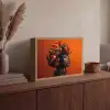 Vrouw - Chilipepers - Pepers - Bloemen Light Box met batterij (Wandlamp) middel -sfeer2
