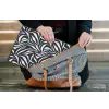 Bladvormen - Blauw - Patroon - Wit laptophoes neopreen klein 279 -tas