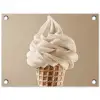 IJs - Softijs - Romig - Hoorntje - Beige tuinposter los doek klein -3d