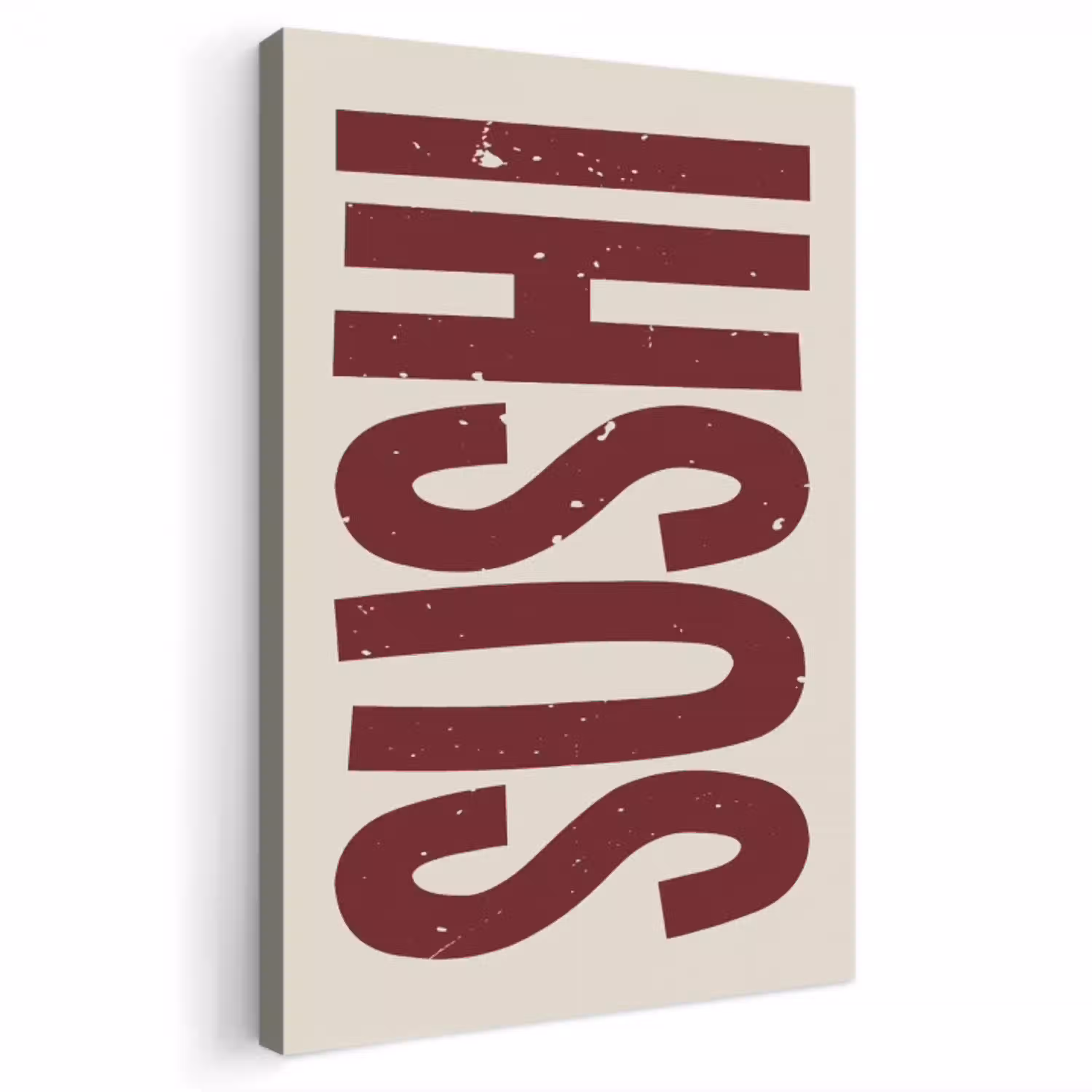 Sushi - Rood - Japandi - Decoratie canvas 2cm klein -3d