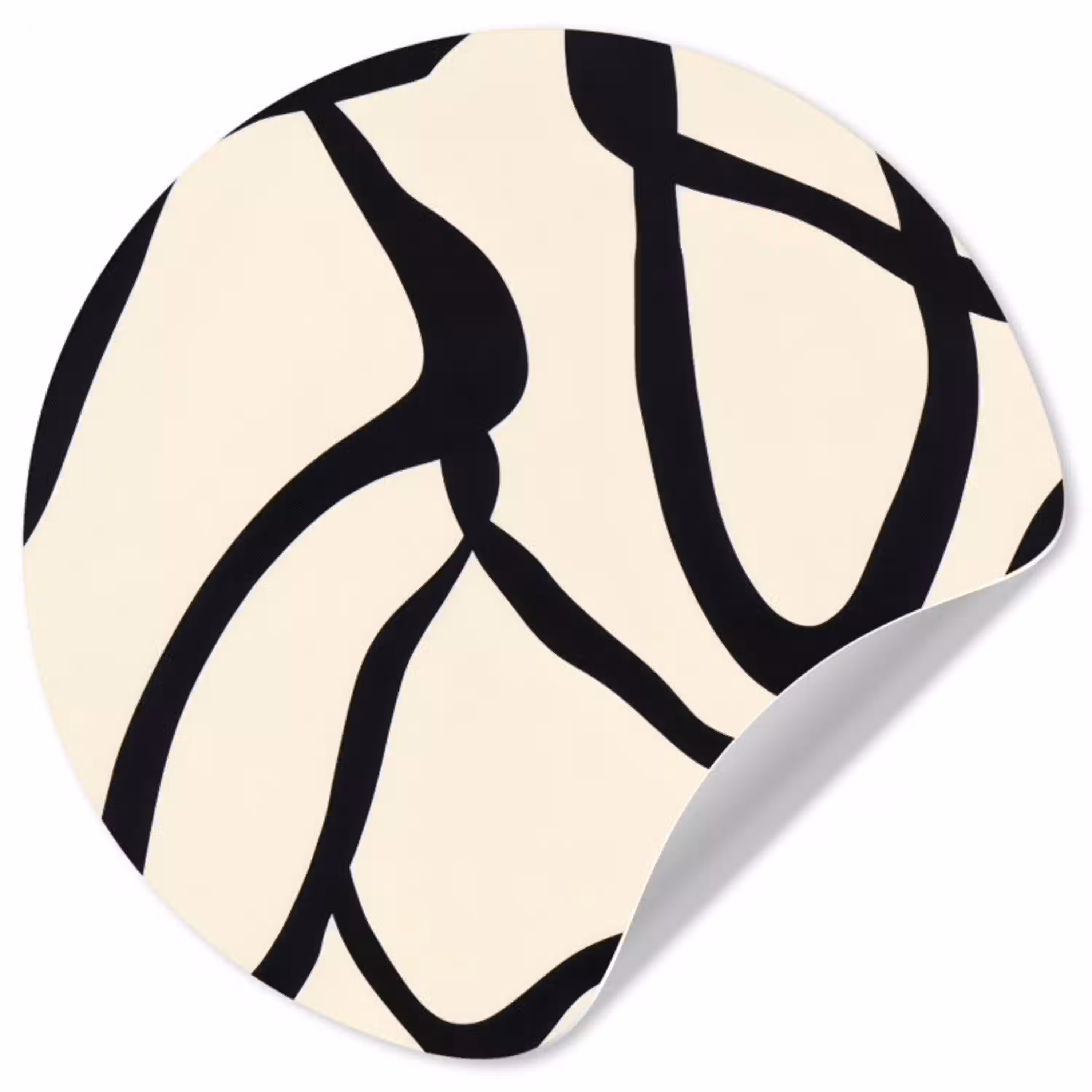 Abstract - Lijnen - Modern - Beige Wandcirkel behangsticker klein -3d