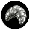 Croissant - Metaal - Zilver Wandcirkel kunststof plaat 5mm dik klein -3d