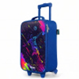 Neon actievolle voetbalspeler Kinderkoffer - Blauw klein -productfoto_schuin