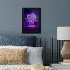 Gaming - Neon - Play - Blauw - Nacht - Controller fotolijst zwart zonder passe partout klein -sfeer3