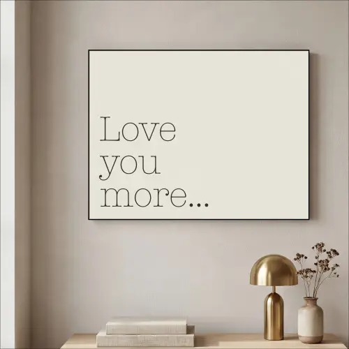 Minimalistisch - Love - Beige Textielframe zwart klein -sfeer2