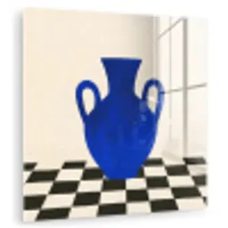 Vaas - Blauw - Geblokt - Modern plexiglas 5mm klein -zzzproduct_nieuw