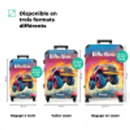 Roze Monstertruck Vliegt over het Asfalt NBS - Handbagage koffer - Kinderen Unisex middel zzzzzzVergelijking_3FR