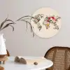 Wereldkaart - Bloemen - Roze Wandcirkel plexiglas klein -sfeer4