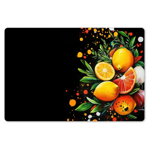 Citroenen - Zwart - Kruiden - Graffiti - Verf Placemat vinyl groot -zzsfeer1_Kitchenyeah-website