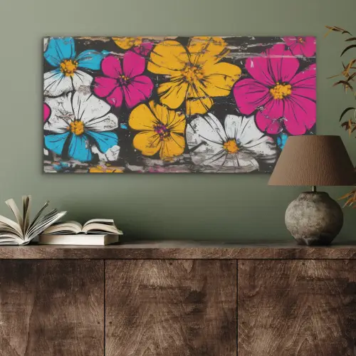 Street Art - Bloemen - Mix PET vilt middel -sfeer2