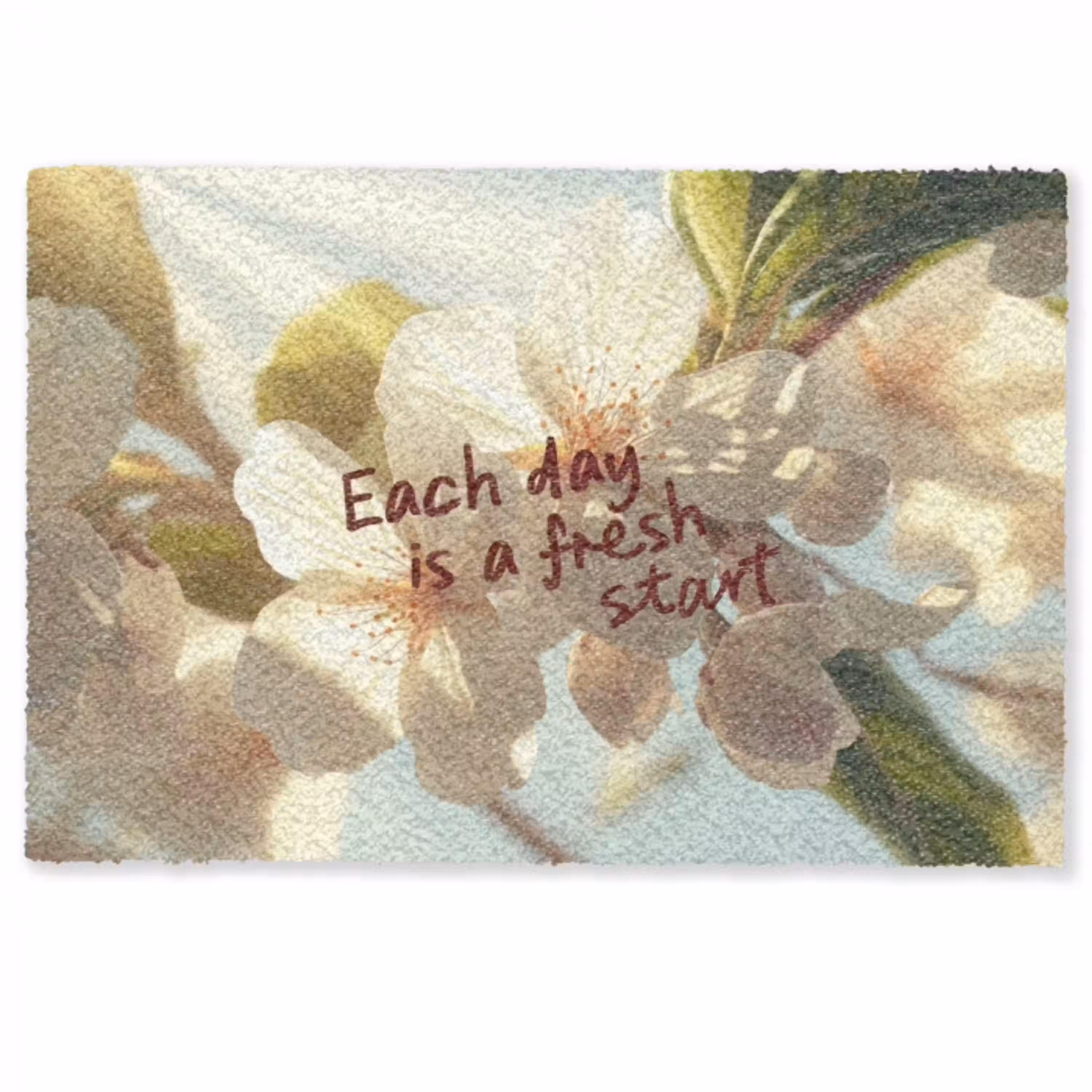 Bloesems - Zonlicht - Quote - Wit Deurmat klein -zkaufland3d