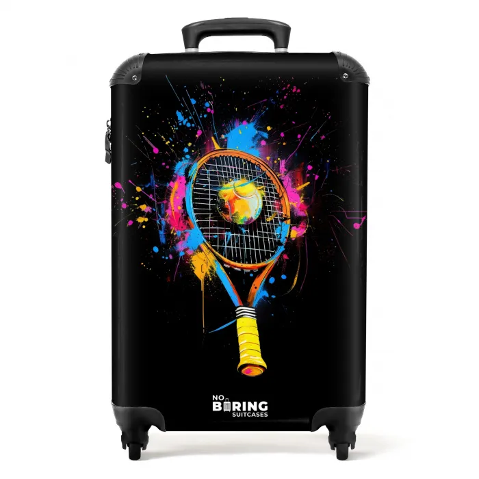 Kleurrijk tennis racket met bal NBS - Handbagage koffer - Kinderen Unisex middel -productfoto_recht
