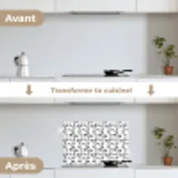 Gezicht - Zwart - Lijnen - Artistiek keuken achterwand spatscherm klein 900 -voor_na_FR