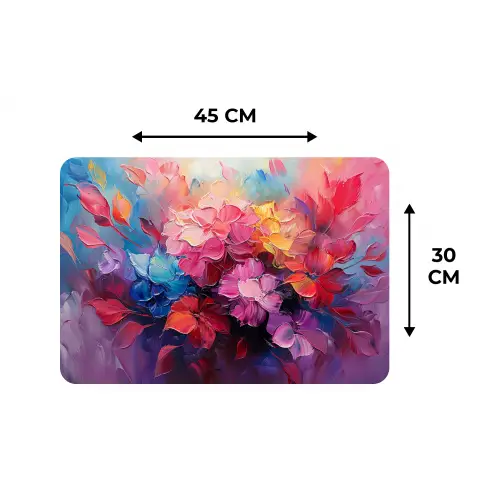 Bloemen - Verf - Abstract - Kleurrijk Placemat vinyl groot -specs