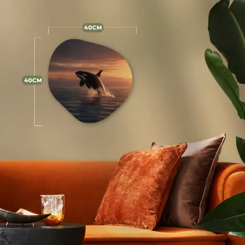 Orka - Zee - Zonsondergang Wandcirkel Organisch Forex 3mm klein -sfeer3