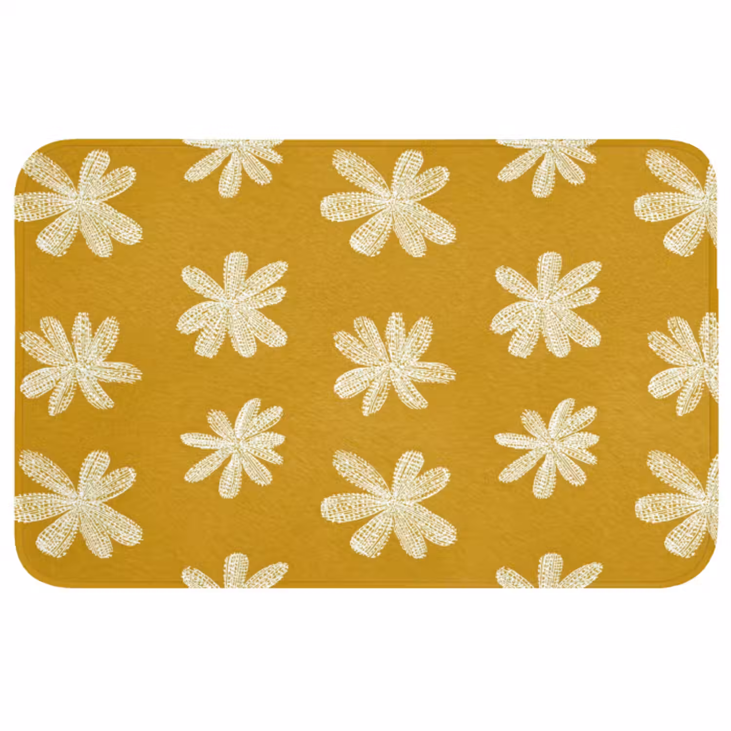 Wc Mat - Bloem - Speels - Okergeel
