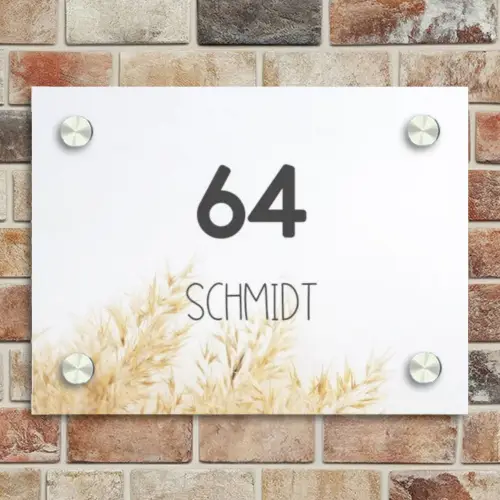 Pluimgras - Modern Naambord Rechthoek middel -sfeer3