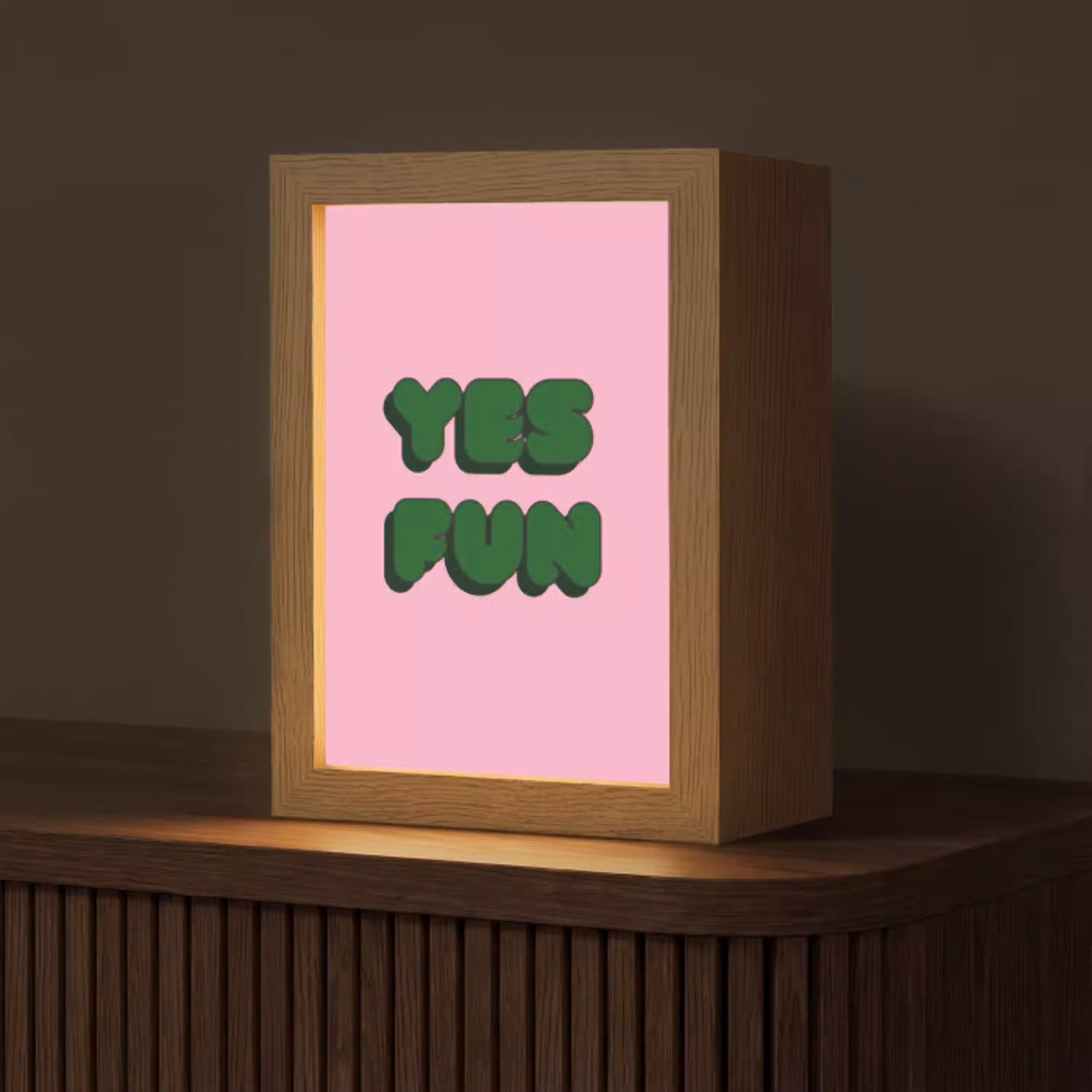 Yes fun - Groen - Roze Light Box met kabel (Tafellamp) klein -z3d_website