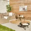 Bloem - Beige - Verf - Schaduw Tuinposter op houten frame 2 cm dik klein -sfeer2