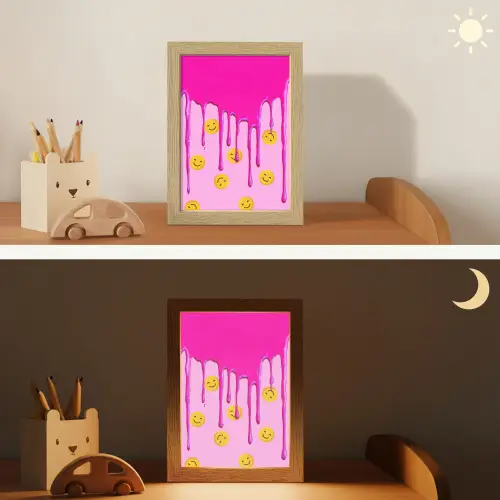 Smiley - Roze - Glazuur Light Box met kabel klein -sfeer3_kind