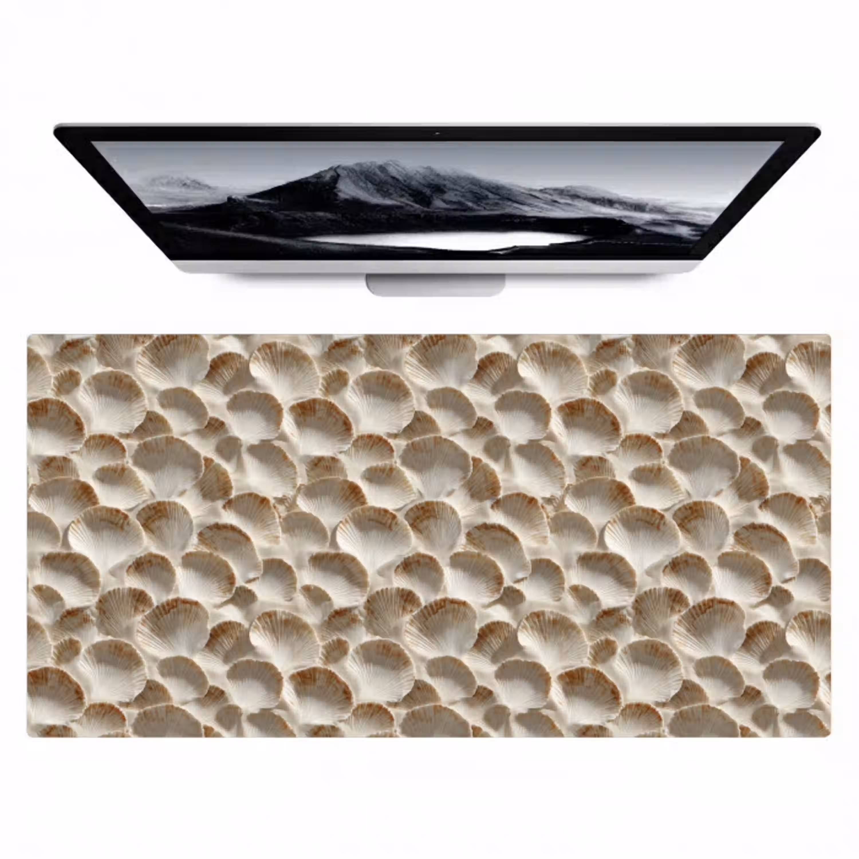 Schelpen - Waaiervorm - Wit Muismat XXL klein 681 -zzz3d