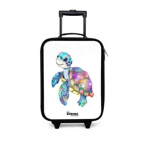 zeeschildpad vol kleuren Kinderkoffer - Zwart klein -3d