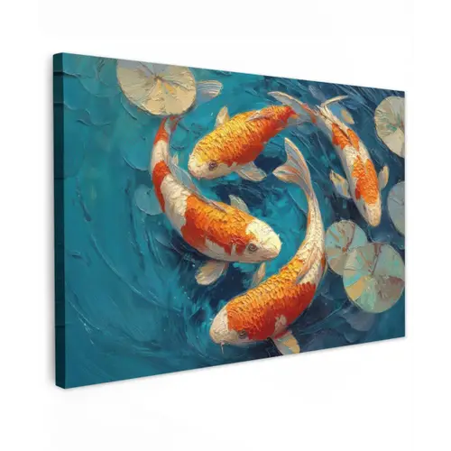 Vissen - Waterlelies - Oranje - Water canvas 2cm klein -z3d
