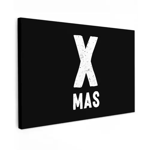 Xmas - Kerst - Zwart - Vintage - Quotes Tuinposter op houten frame 2 cm dik klein -3d