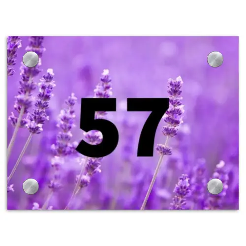 Lavendel - Traditioneel Naambord Rechthoek middel -3d