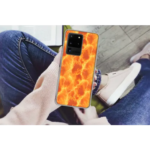 Bliksem - Storm - Oranje Telefoonhoesje Samsung Galaxy S20 Ultra klein 358 -handS20Ultra