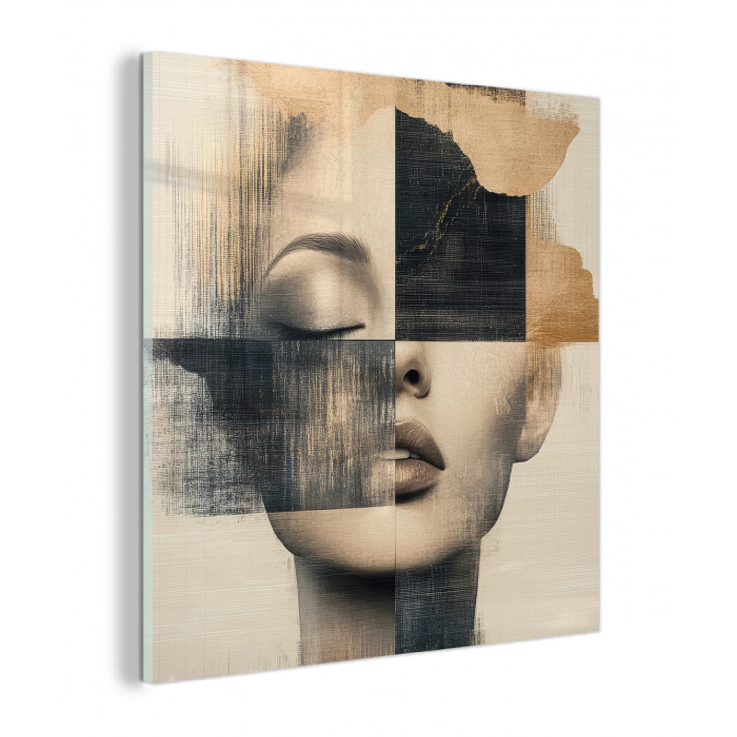 Goud - Vrouw - Rechthoeken plexiglas 5mm klein -z3d