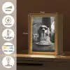 Golden Retriever - Hond - Vrolijk -  Bord spaghetti - Zwart - wit Light Box met kabel (Tafellamp) klein -USP_NL