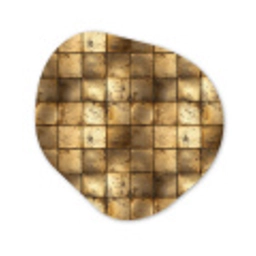 Geometrisch - Tegels - Goud Wandcirkel Organisch Forex 3mm klein 629 -3d