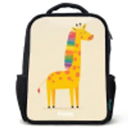 Giraffe - Dier - Kleurrijk Rugzak - Zwart middel -3d