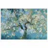 Amandelbloesem boom - Blauw - Abstract poster papier klein -3d