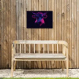 Stier - Neon - Zwart - Kleur Tuinposter op houten frame 2 cm dik klein -sfeer4