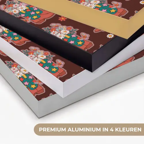 Donker - Cowboy - Laars - Patroon Textielframe zwart klein 947 -USP_kleurenNL