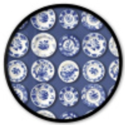Borden - Floraal - Blauw Fotolijst rond zonder passe partout klein 856 -3d