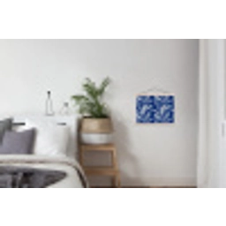 Blad - Palm - Blauw textielposter latten blank klein 122 -woonkamer