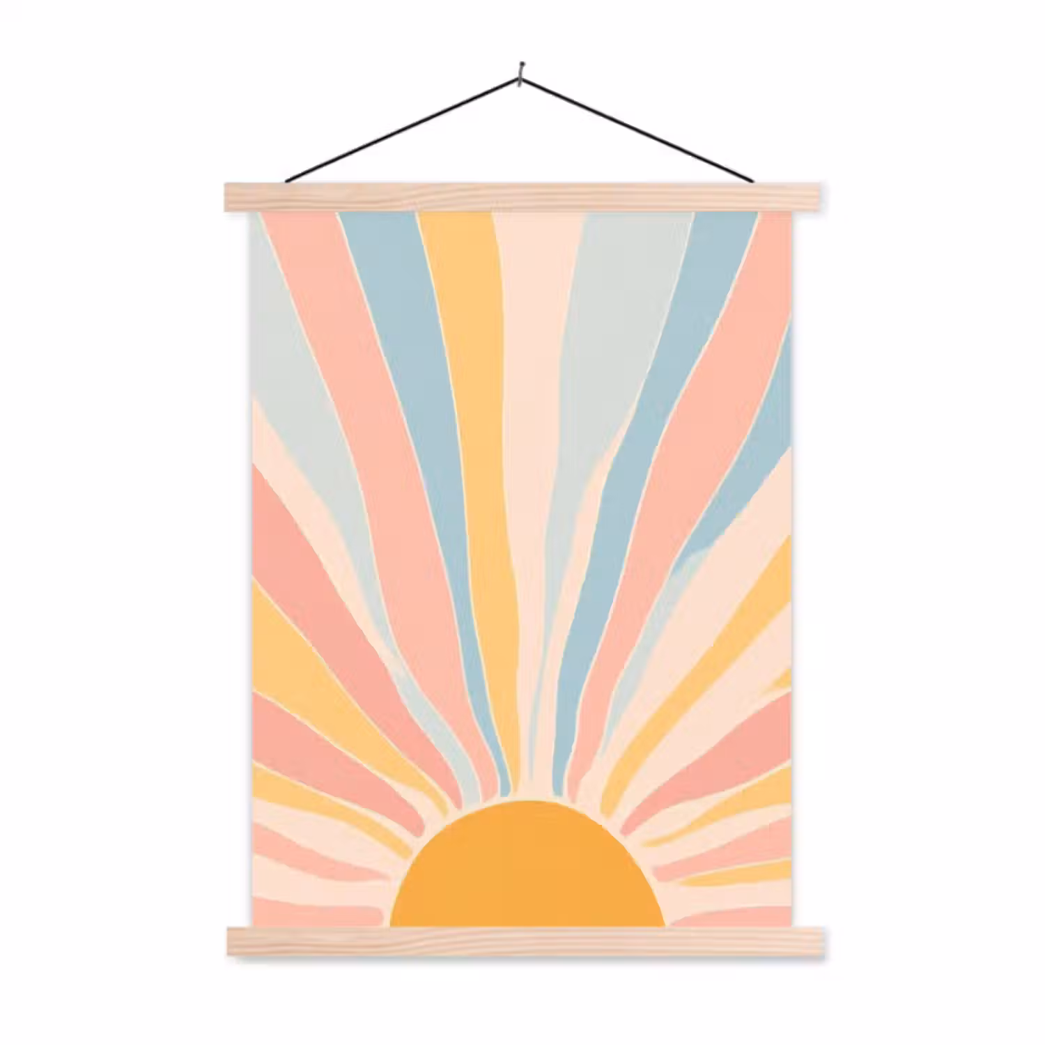 Schoolplaat -  Illustratie - Zon - Pastelkleuren
