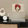 Deurkrans - Strik - Kerst - Rood - Groen poster papier klein -sfeer1